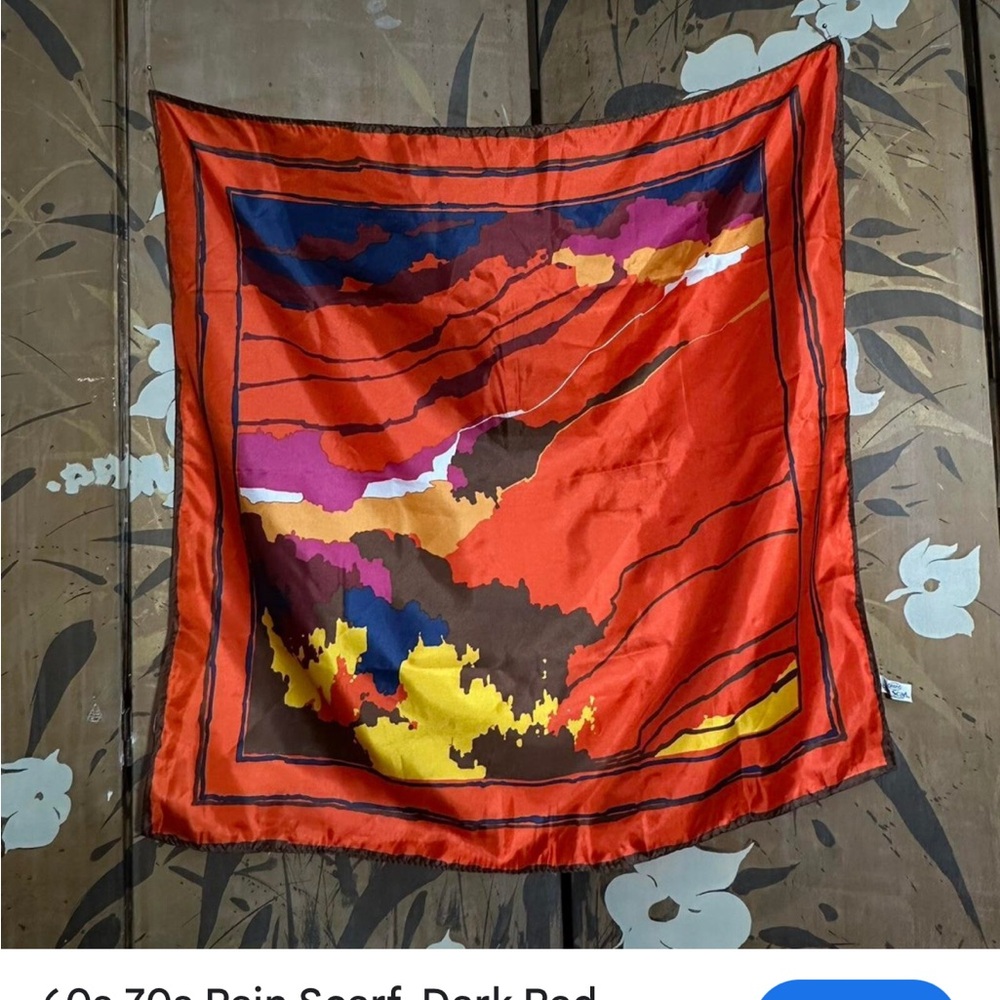 Totes Orange Vintage 1973 Rain Scarf